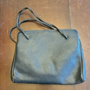 1940’s Serval Black Leather Handbag